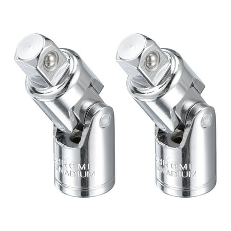 

2 Pcs 1/2 Inch Drive Universal Joint Socket Coupling Steering Connector Adapter Cr-V Steel