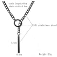 thumbnail image 4 of Slip Chain Necklace for Women Men Gothic Stainless Steel Cuban Link Long Necklace with Bar Pendant Punk Rock Collar Choker Adjustable Lariat Y Necklac, 4 of 5