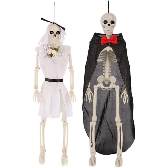 Decoración de Halloween Esqueleto Huesos aterradores Forma de calavera Fiesta humana, Esqueleto articulado aterrador Decoración de Halloween Fiesta de Halloween
