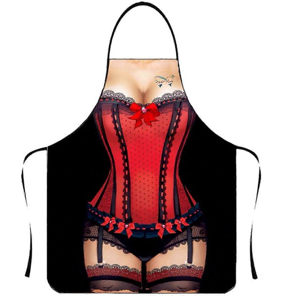 Home Supplies Funny Novelty Apron Personality Clear Image Sleeveless Strap Waterproof Polyester Muscular Man Kitchen
