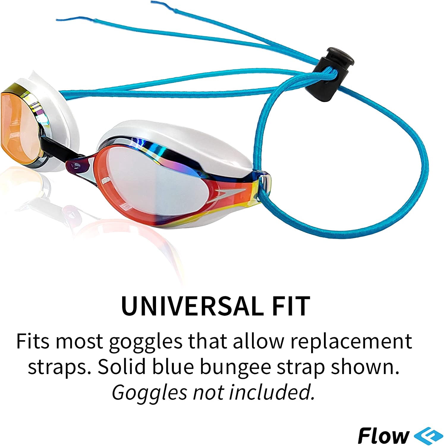 JJEAN-Flow Goggle Strap Kit (2-Pack) - Replacement Bungee Cord Straps for Swim Goggles