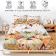thumbnail image 5 of King Size Fitted Sheet Set - Green Orange Pumpkins Fall 3 Piece Bedding Sets 16" Deep Pocket Fitted Sheet with 2 Pillowcases, Maple Leaves Thanksgiving Brushed Microfiber Hotel Luxury Bed Sheets, 5 of 9