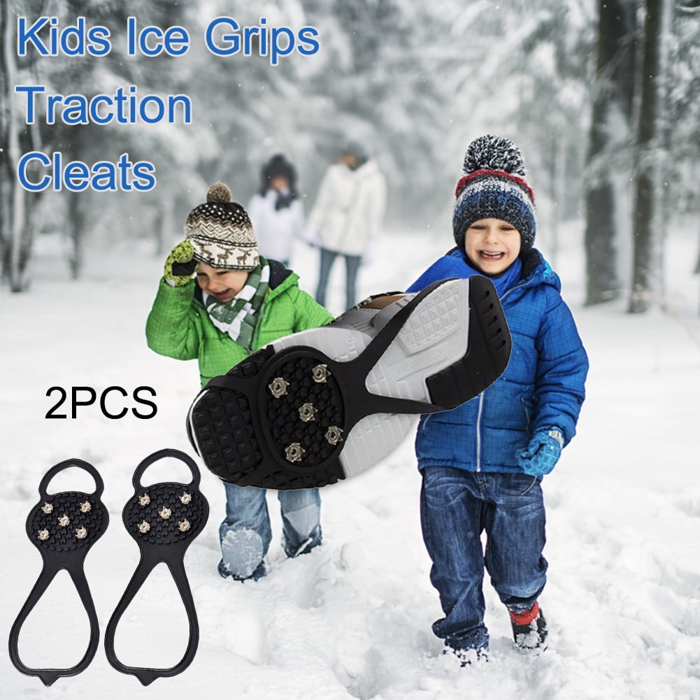 Crampons,Traction Cleats,Spike for Winter Walking Safety,Shoe Grips on Ice、Snow for Children Girls and Boys Kids' Size Ice & Snow Grips，1 Pair 
