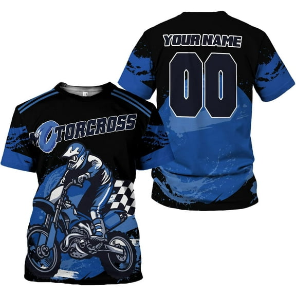 Personalized Dirt Bike Shirt for Mens, Motocross Shirts Jersey, Dirtbike Racing Shirt, American Flag Riding Tshirt (T-shirt, S)