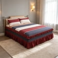thumbnail image 1 of Bed Skirt Set Ruffled Design Polyester Fabric Dust Protection Decorative Cover for Bedroom Dorm Apartment, 1 of 9