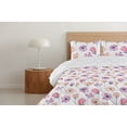 thumbnail image 4 of Ambesonne Floral Down Alternative Quilt Comforter, Simple Flowers Romance Print, Full, Pink Pale Yellow and Blue, 4 of 5