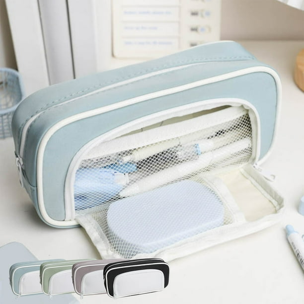 Organizador de estuche para lápices de alta capacidad | Estuche grande con cremallera impermeable | Material de la tela | Se adapta a 65 bolígrafos | Bolsa de accesorios de viaje de maquillaje