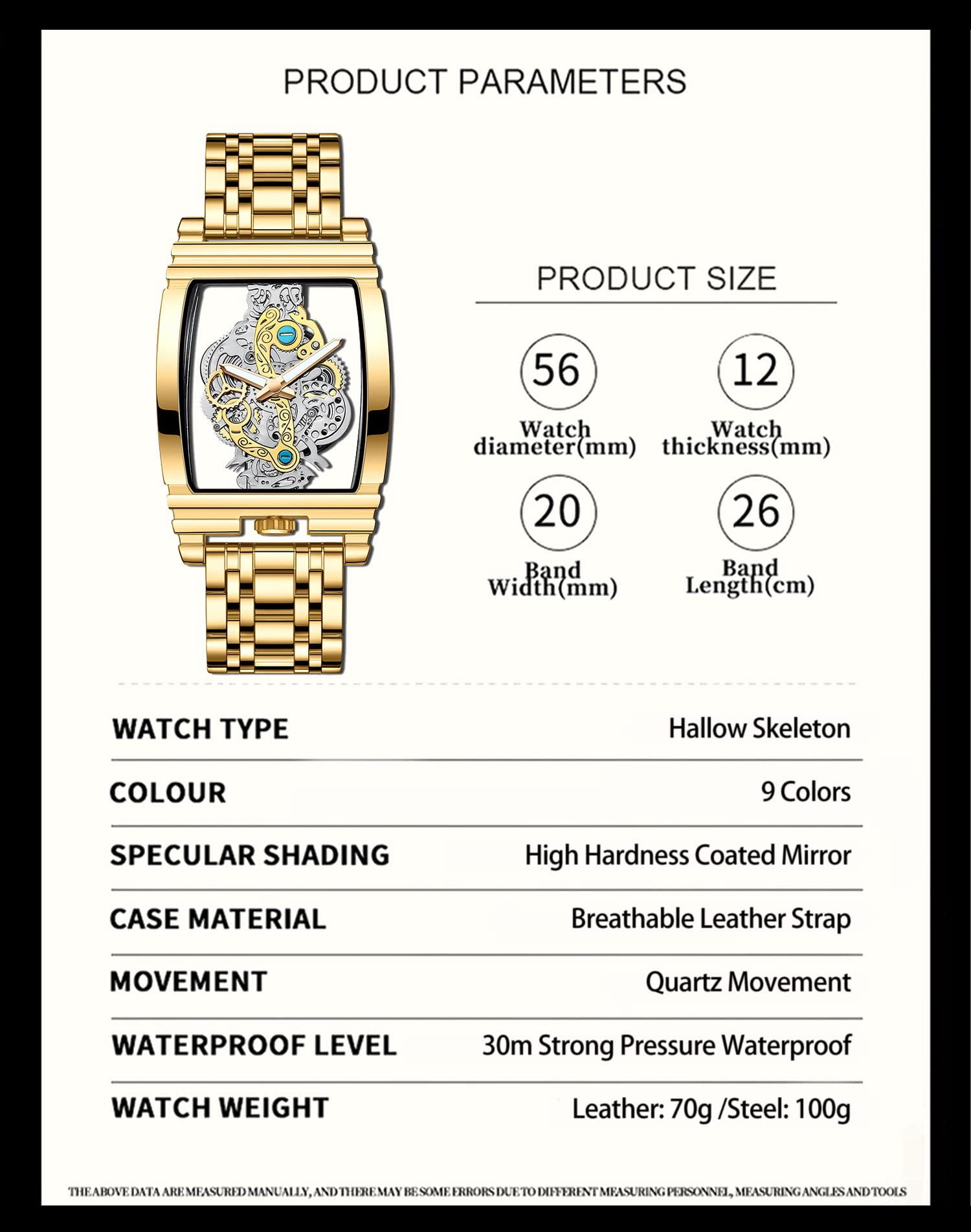 Skeleton Watch for Men - Stainless Steel, 30M Water Resistant, Luminous Markers | Stylish Business Watch