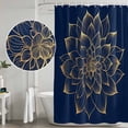 thumbnail image 4 of Navy Blue Yellow Spring Floral Shower Curtain Set - Extra Long 72" x 96" Washable Bathtub Curtain with 12 Hooks, Abstract Blossoms Botanical Waterproof Fabric Shower Curtains for Bathroom Décor, 4 of 6