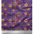 thumbnail image 1 of Soimoi Cotton Jersey Fabric Stripe,Leaves & Flower Fabric Prints By Yard 58 Inch Wide, 1 of 1