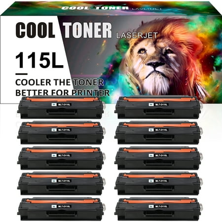 Cool Toner Compatible 115L D115L Toner Cartridges for Samsung MLT-D115L SL-M2880FW SL-M2880XAC SL-M2870FW SL-M2830DW Xpress M2820 M2870 Laser Printer Ink (Black, 10-Pack)