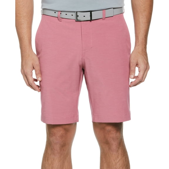 Pga Tour Golf Men's Flat Front 4 Way Stretch 9" Shorts Heather Rose Red Size 36