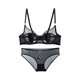 thumbnail image 1 of Gibobby Conjunto Lencería Tanga Y Bralette de estilo francés para mujer que realza el busto pequeño y da forma con un delicado juego de lencería antiflacidez(Negro, D), 1 of 2