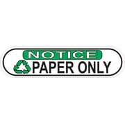 8x2 Oblong Notice Recycling Paper Only Sticker