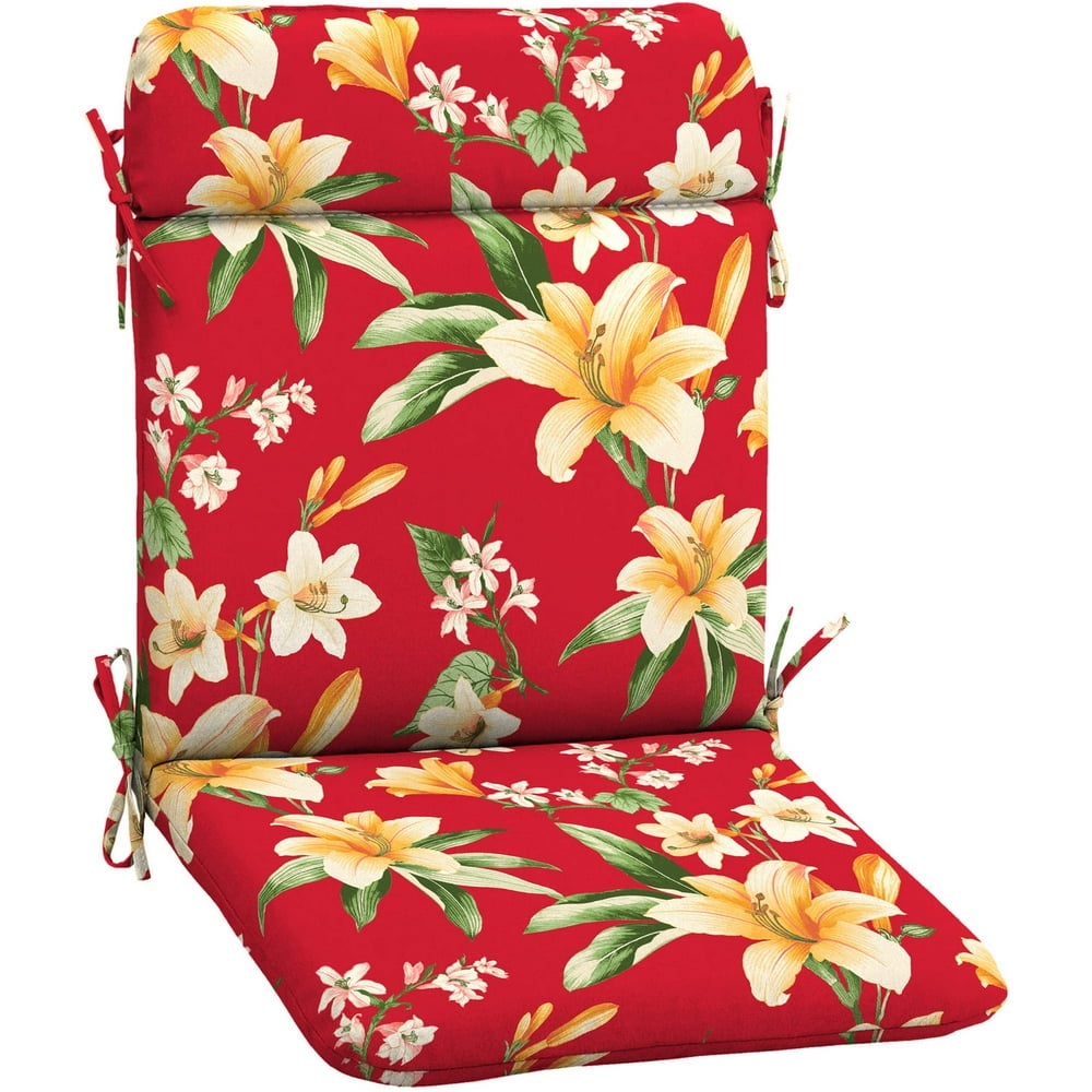Mainstays Outdoor Patio Mid Back Chair Cushion, Multiple Patterns