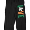 thumbnail image 2 of St. Patrick's Day Irish Love Men's Black Sleep Pajama Pants, 2 of 7
