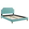 thumbnail image 3 of Modway Sienna Performance Velvet Queen Platform Bed in Mint, 3 of 10