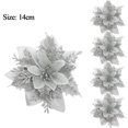 thumbnail image 1 of Flores artificiales de Navidad brillo Poinsettia con Clips XUQIANG adornos de árbol de Navidad, 1 of 5