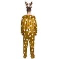 thumbnail image 3 of Men's Christmas Deer Costume, Xmas Jumpsuit Antlers Headband Suit Spotted Onesie Outfit for Adults Man Cosplay Brown XXL, 3 of 7