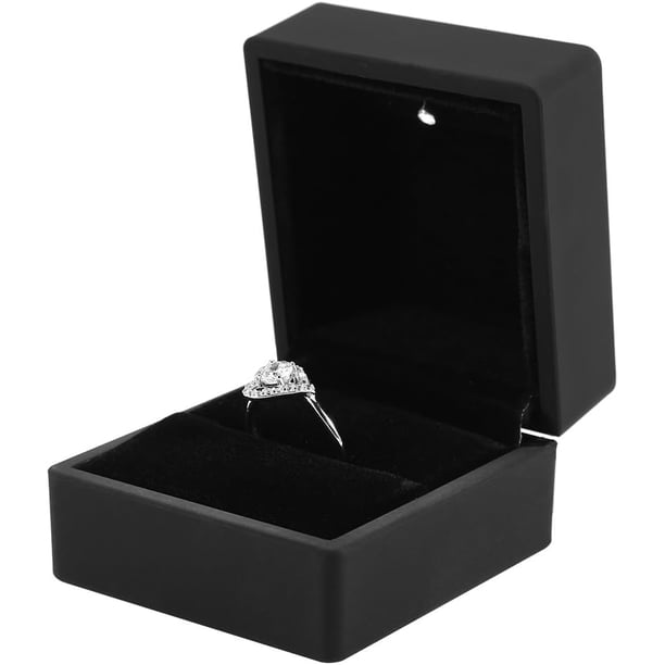 Caja de Regalo de joyería con luz LED Collar Pulsera Anillos Colgante Estuche de Almacenamiento para la Propuesta de Boda Compromiso del día de San Valentín Cumpleaños Encantos