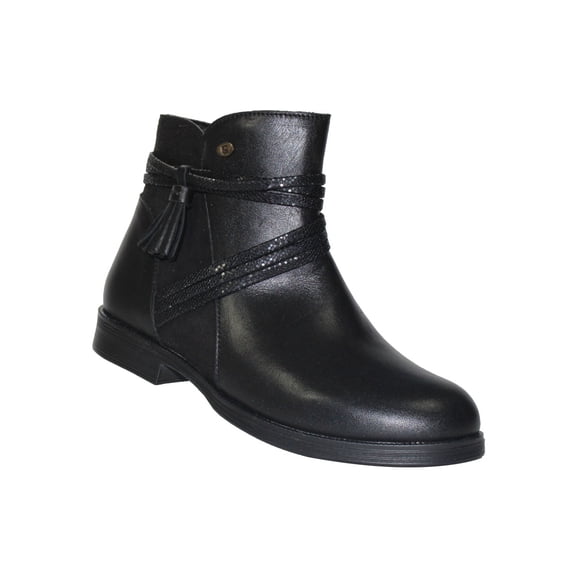BOTAS BOTINES COQUETA NIÑA JOVENCITA DAMA NEGRO PIEL 92302A LEON 92302Ap