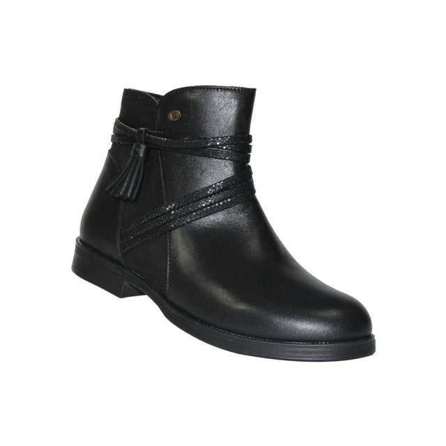BOTAS BOTINES COQUETA NIÑA JOVENCITA DAMA NEGRO PIEL 92302A LEON 92302Ap