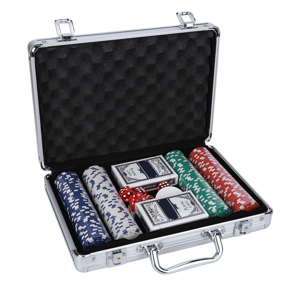 200 pièces Malette de Poker Dés/jetons/Cartes dans Un étui en Aluminium 