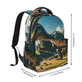 thumbnail image 2 of Haiem Cute Green Dinosaur Blue Sky Printed School Backpack,Casual Travel Lightweight Backpack,Durable Comfortable Multifunctional Backpack,Laptop Backpack, 2 of 5