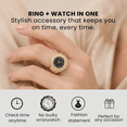 thumbnail image 3 of Jessica Simpson Women's Gold Adjustable Ring Watch – Crystal Bezel, Quartz Analog Mini Dial, Stretch Band Fashion Jewelry Accessory, 3 of 8