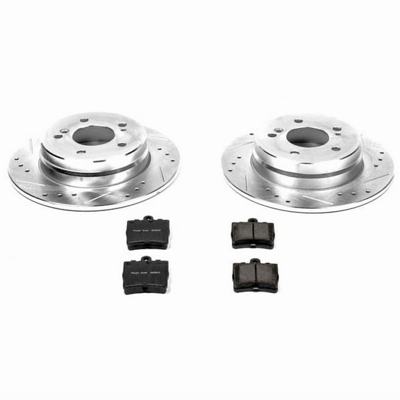 PowerStop Rear Z23 Evolution Sport Carbon-Fiber Ceramic Brake Pad and Drilled & Slotted Rotor Kit Fits: CHRYSLER MERCEDES-BENZ Select Models K368