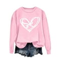 thumbnail image 4 of YueHuiYing Women's Oversized Hoodie with Heart Line Print Crew Neck Long Sleeve Valentine's Day Casual Sportswear Fashion Top, 4 of 5