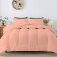 thumbnail image 2 of D.N.G. BEDDINGS 5 Piece Luxury Straight Line Pattern Comforter Set, Premium Super Soft, 800 Thread Count, 100% Egyptian Cotton, Oversized Super King Size Peach Solid Color, 2 of 6
