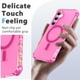 thumbnail image 4 of for Samsung Galaxy S25 Magnetic Case, Support Mag-Safe Charging, Anti-Fingerprint Slim Shockproof Rugged Wave Edge Frame Design Phone Case Cover for Samsung Galaxy S25, Rose, 4 of 6