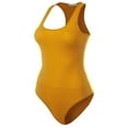 thumbnail image 3 of Women Sexy Casual Ultra Comfort Sleeveless Basic Scoop Neck Racerback Bodysuit Tank Top, 3 of 5