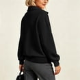 thumbnail image 5 of Vynhevius Women Mock Neck Sweatshirt Half Zip Long Sleeve Loose Casual Pullover Top With Pocket, 5 of 8