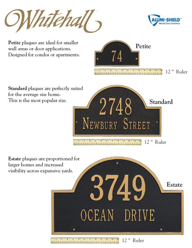 Personalized Whitehall Products Estate One Line Arch Marker Wall Address Plaque in Bronze/Gold - image 2 of 2