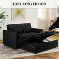 thumbnail image 4 of AENKYO 3-in-1 Pull Out Sleeper Sofa Bed Loveseat with Adjustable Backrest & Armrests - Foldable Futon Couch, for Apartments/Dorms/Living Room, Black, 4 of 7