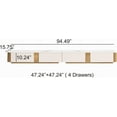 thumbnail image 6 of FHKJ HOME 94.5" Modern TV Stand for 75+ Inch TVs, Sintered Stone Top Media Console with 4 Drawers, White & Gold, 6 of 6