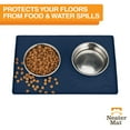 thumbnail image 2 of Neater Pets Neater Mat Waterproof Silicone Pet Water & Food Bowl Mat, Dark Blue, 19" x 12", 2 of 2