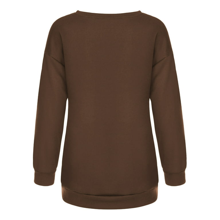 fartey Womens Oversized Sweatshirts Round Neck Mushroom Print Top Long  Sleeve Cute Shirt Loose Pullover Sweatshirt 