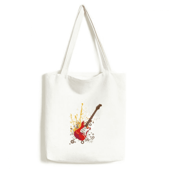 Electric Guitar Jazz Music Culture Tote Canvas Bag Shopping Satchel Casual Handbag