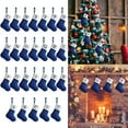 thumbnail image 4 of STAOEDU 6.6in Monogram Christmas Stockings Blue Velvet with White Cuff Embroidered Xmas Stockings Classic Personalized Stocking Decorations for Family Holiday Season Decor, 4 of 4