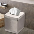 thumbnail image 3 of nu steel HS9H Facial Tissue Box Cover for Bathroom Vanity Countertops, Bedroom Dressers, Nightstands, Desks and Tables Hammered Shiny Stainless Steel Finish, Medium, Model:Hudson / HS9H, 3 of 5