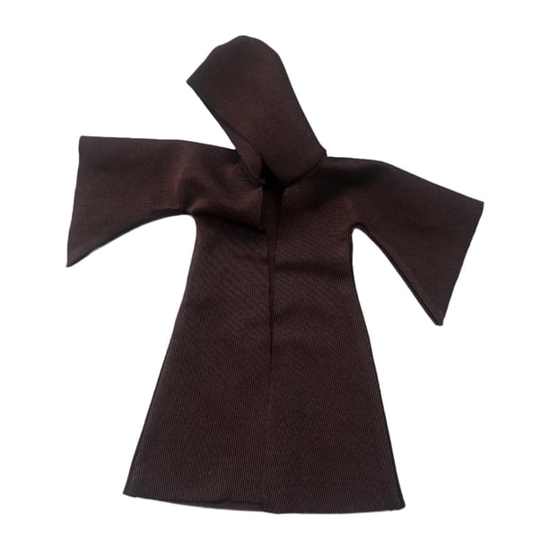 1/12 Capa, bata, abrigo con sombrero, ropa de muñeca hecha a mano, ropa en miniatura para Marrón