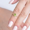 thumbnail image 5 of Green Peridot and Moissanite Engagement Ring 18K White Gold Gift for Her Women's Jewelry, 5 of 5