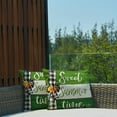 thumbnail image 2 of Summer Pillow Covers 18x18 inch Set of 4 Palm Leaf vases Decor Throw Pillows Covers Outdoor Spring Summer Green Stripe Pillow Covers Decor Couch Living Room 190A, 2 of 6