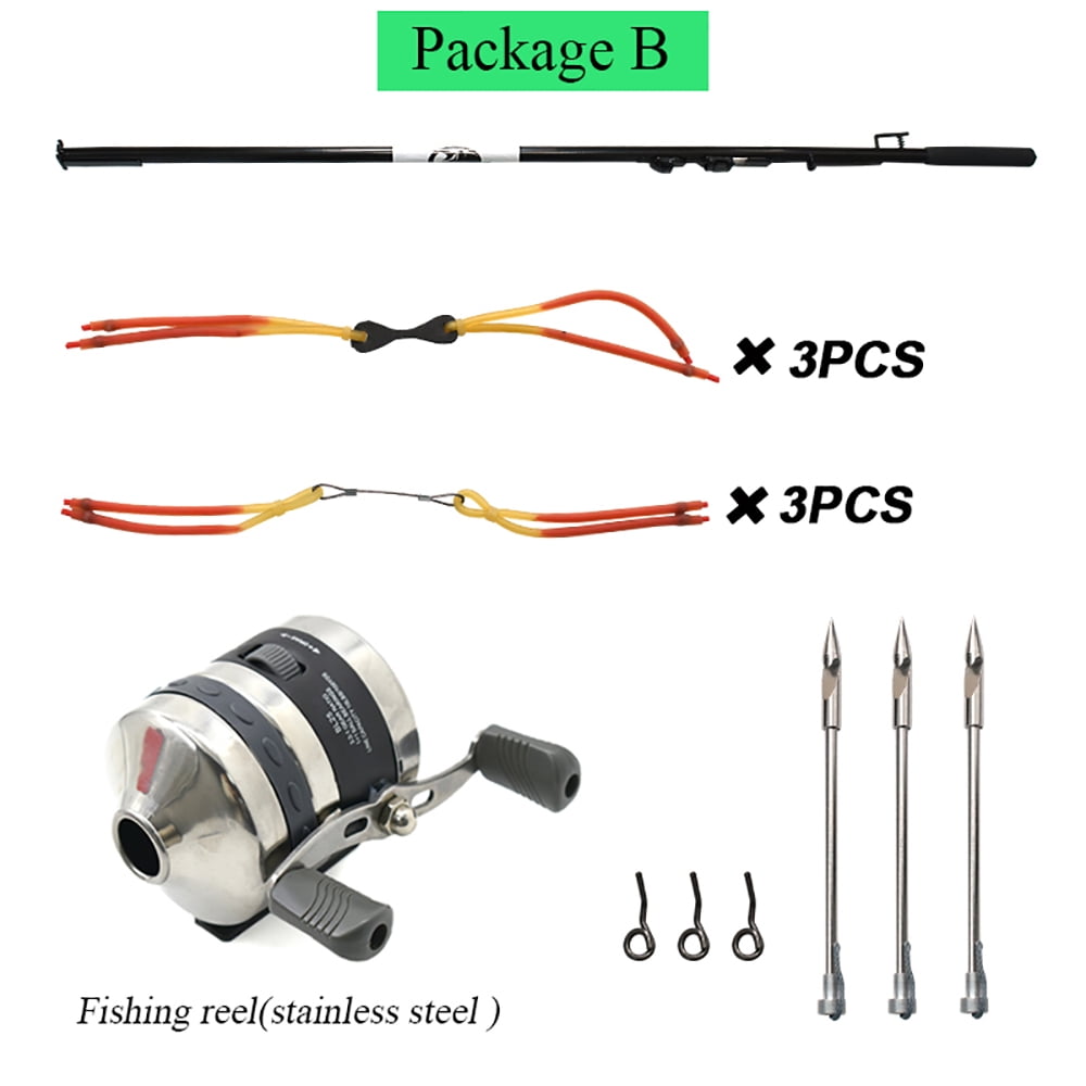Runzkzy Fishing Slingshot Fish Shooting Artifact Outdoor Hunting with Rubber Band Fish Dart Fishing Reel Fish Shooting Long Catapults