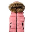 thumbnail image 2 of Homenesgenics Coat for Women Women Short Outerwear Cotton-padded Jackets Pocket Faux Hooded Vest Womens Clothes under $8, 2 of 9