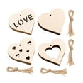 thumbnail image 2 of 40 piezas de rodajas de madera de corazón para manualidades, adornos de madera en con cuerda, adornos de corazón para cumpleaños, decoración de, 2 of 9