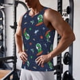 thumbnail image 5 of Fuzoiu Dinosaur Astronaut Print Men's Workout Tank Tops,Sleeveless Gym Shirt Quick Dry,Fitness Bodybuilding T-Shirt,Muscle Athletic Workout Tee-3X-Large, 5 of 7